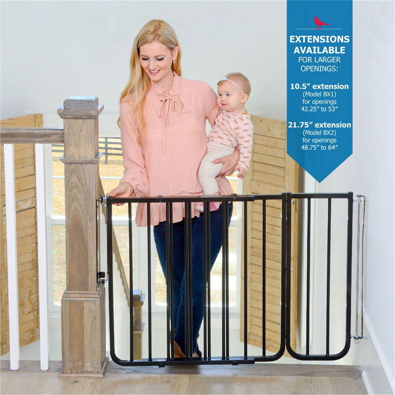 Black 10.5-Inch Metal Gate Extension for Pets and Babies