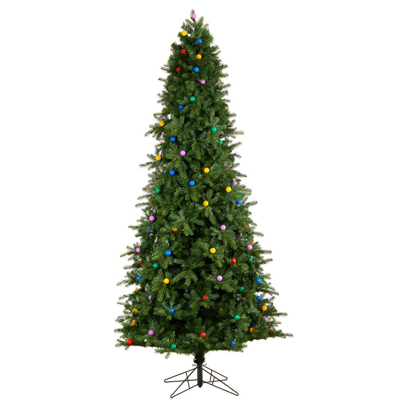 Lighted Artificial Fir Christmas Tree, 9.5' H