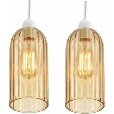 20cm H Glass Drum Lamp Shade