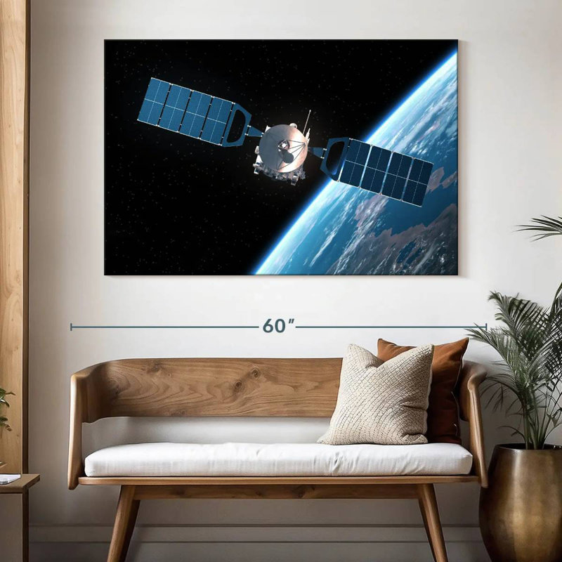 Oberle Satellite Orbiting Earth, 34" H x 51" W
