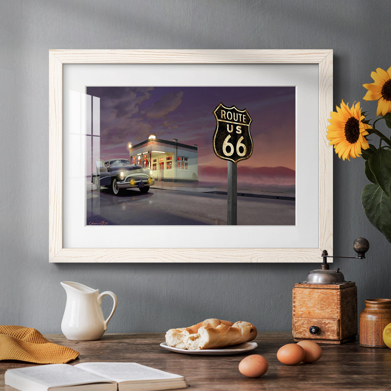 Route 66, H 18 po x l 26 po, Blanc