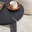 Table basse ronde noire avec plateau en bois de chêne et pieds en métal noir | Idée de cadeau