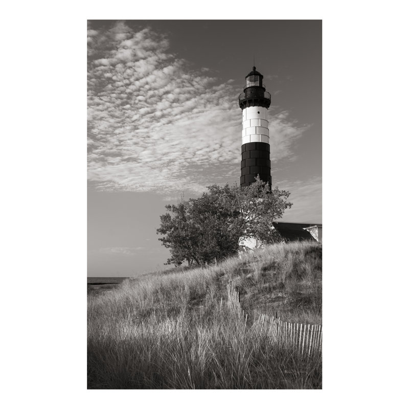 Phare Big Sable Point II BW par Alan Majchrowicz - reproduction d'un seul cadre, H 30 po x l 20 po x P 1,25 po, Oui