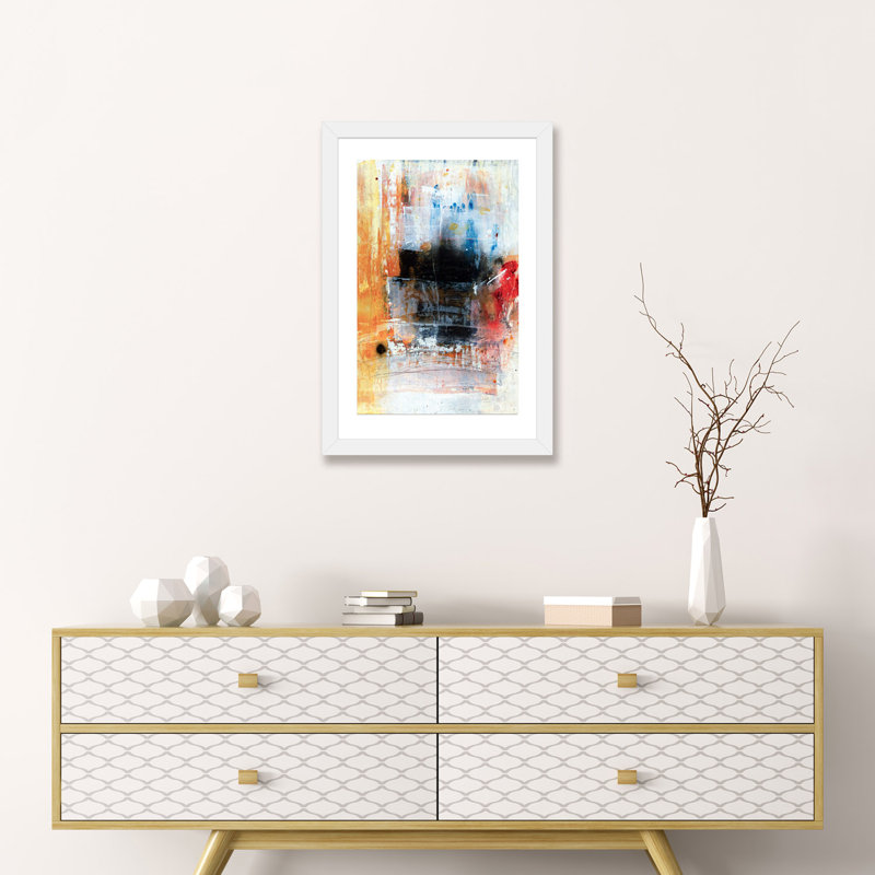 « Dot »-impression, H 24 po x l 16 po x P 1 po, Papier beaux-arts encadré blanc