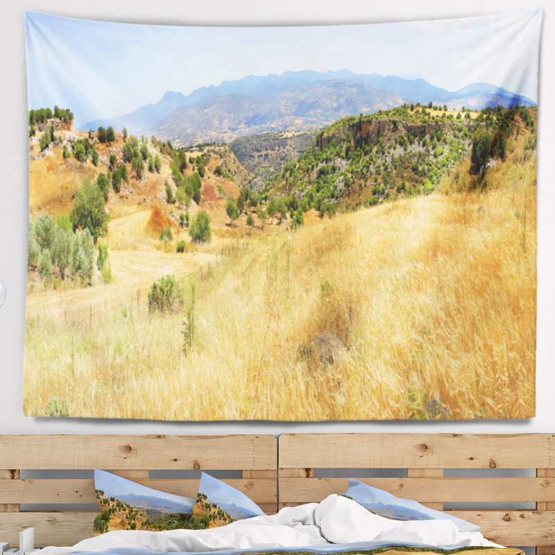 Tapisserie de la vue panoramique avec accessoires suspendus en polyester à orientation incluse, H 32 po x l 39 po