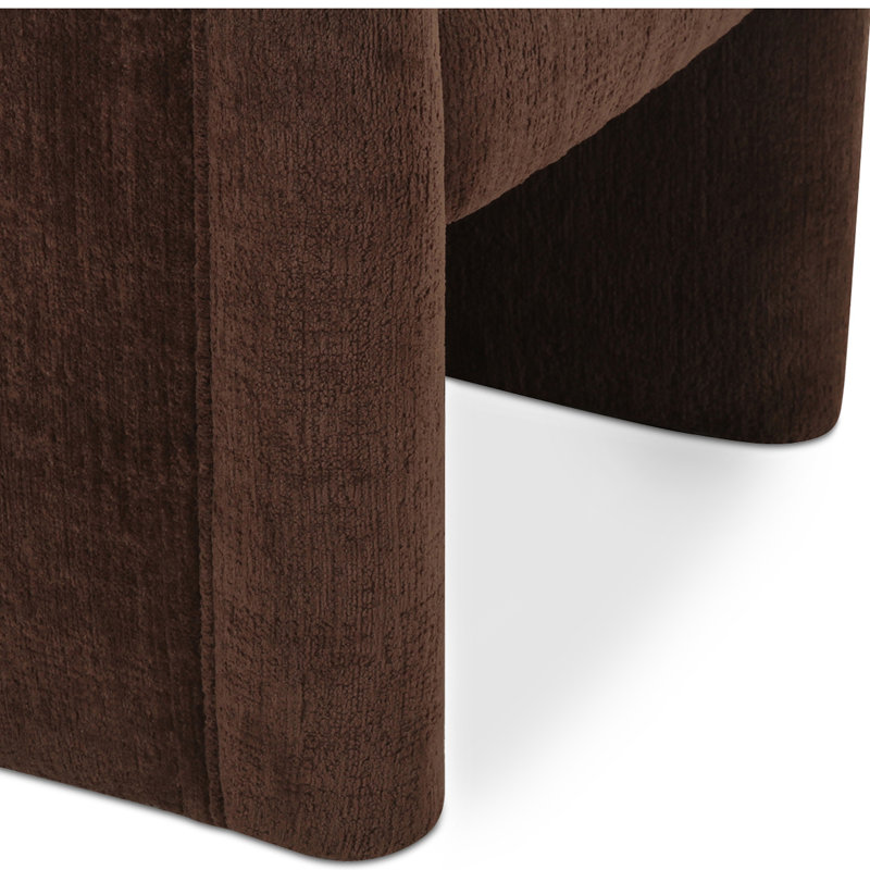 Becca Rolling Dining Arm Chair, Dark Brown Performance Chenille