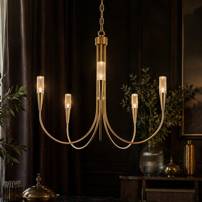 Lustre empire à DEL 5 lumières de style bougie Chrispen