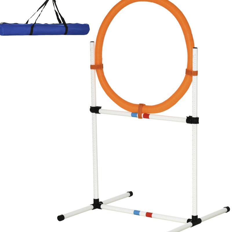 21 appareils de dressage pour chien - Anneau de saut en plastique / barre de saut, blanc, idéal pour l'entraînement intense, avec des séances de sacs de sport,
