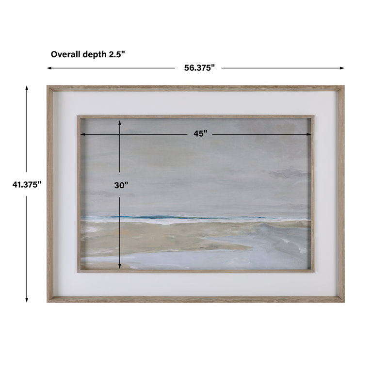 Oregon Coast Landscape Print with Pine Wood Frame