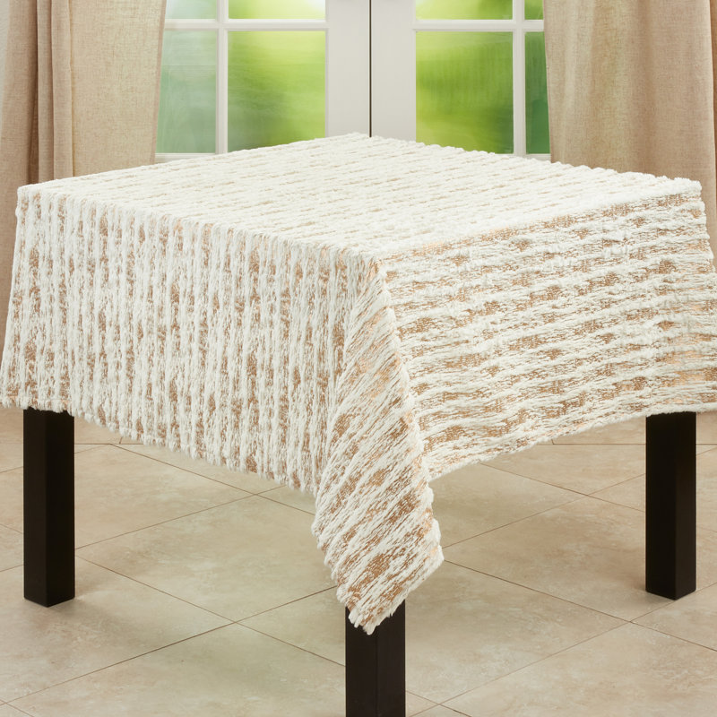 Nappe carrée à motif géométrique talon, Or