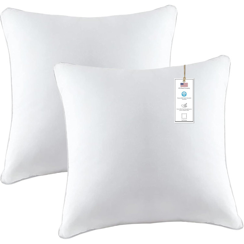 Coussins décoratifs en coton hypoallergénique, 22 po x 22 po
