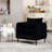 Modern, Single, Accent Chair, Black Velvet, Plump Pillow, Non - Slip Pads, Bedroom, Comfortable, Good Structure Mid-century Metal Legs, Living Room, Office Reading, Soft, , Easy To Install-1862565464