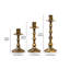 Ensemble de 3 chandeliers vintage noirs et dorés en fer de style antique, pour foyer et table.
