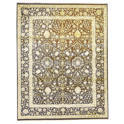 High-Quality Hand-Knotted Black Area Rug