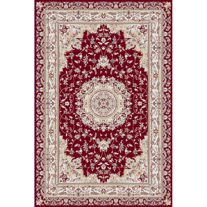 Tapis oriental rouge / blanc Arliz, Circulaire 5 pi x 5 pi