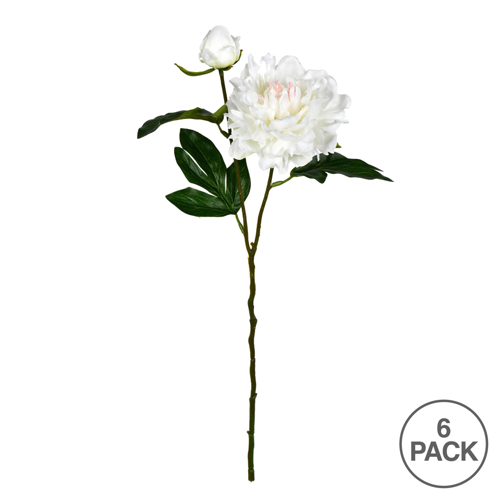 Peony Floral Stems, Pink Cream