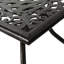 Table de terrasse rectangulaire en aluminium moulé - Modèle floral captivant avec parasol et support assorti.