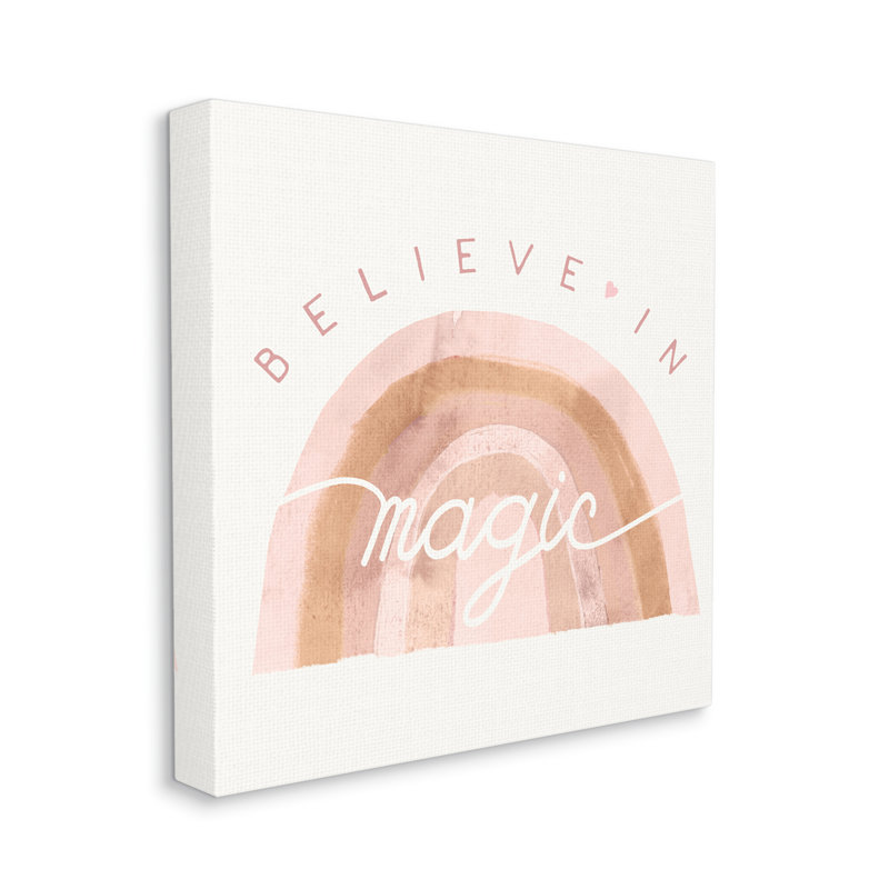 «Believe in Magic», aquarelle rose neutre par Daphne Polselli - impression, H 24 po x l 24 po x 1,5 po, Toile tendue