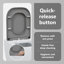 Grey Plastic Standard Adjustable Armrests Toilet Seat Oval-750646403