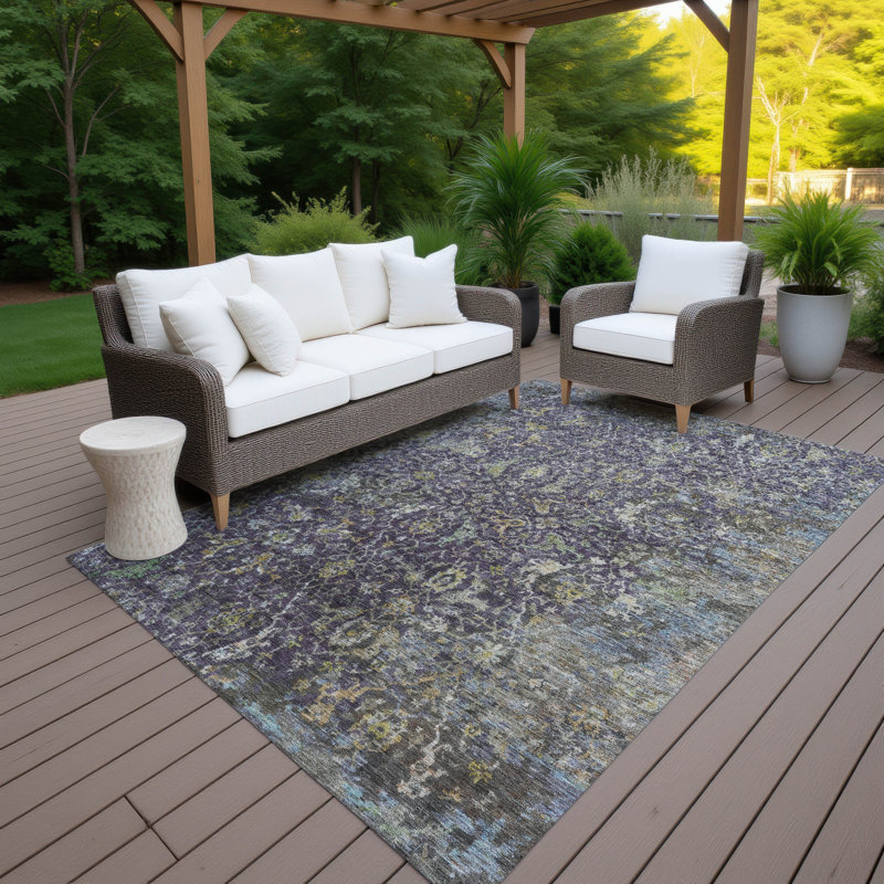 Machine Washable Indoor/Outdoor Chantille ACN2359 Traditional Rug, Rectangle 10' x 14'