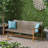 Outdoor Acacia Wood Wicker 3 Seater Sofa-601556883