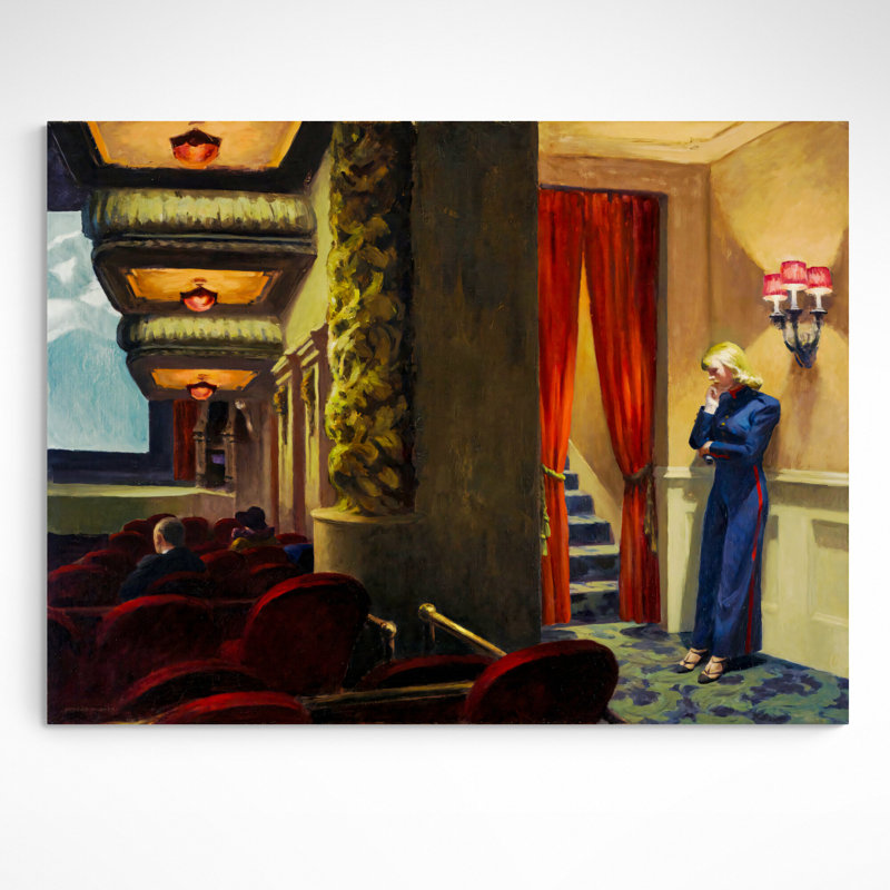 New York Movie by Edward Hopper - Wrapped Canvas Art Prints, 31 cm H x 41 cm W