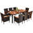 Delisi 8 - Person Acacia Patio Dining Set with Rectangular Table , Cushions Included