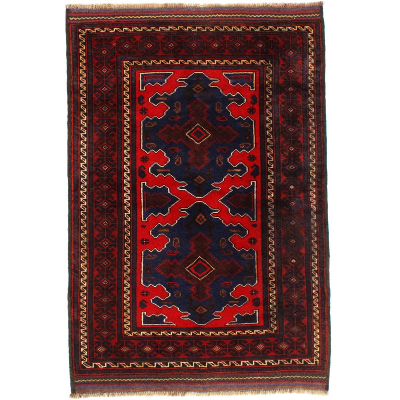 Tapis unique bleu marine de 4 pi x 3 pi