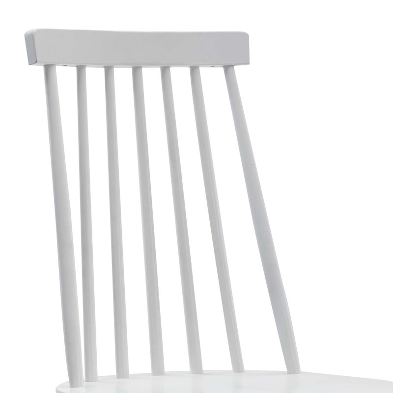 Alvie Solid Wood Cross Back Side Chair, White
