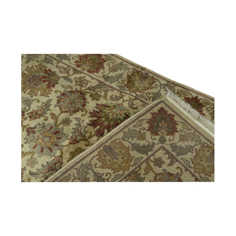 Tapis crème et crème noué à la main de haute qualité