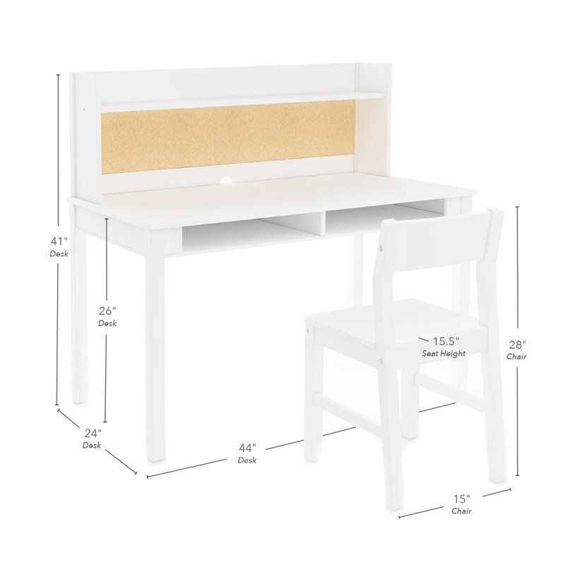 Martha Stewart Living and Learning Writing Desk, Hutch and Chair Set, Creamy White