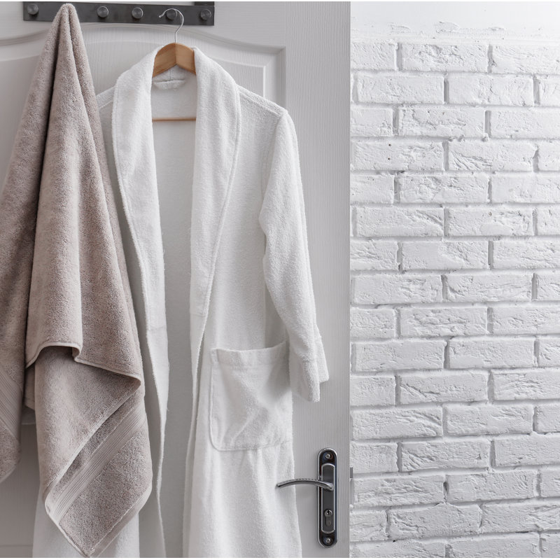 Peignoir 100% coton éponge mi-mollet avec poches