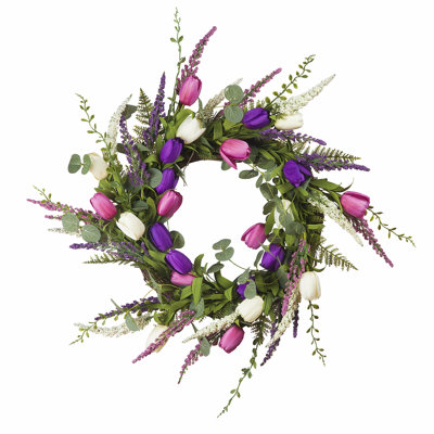 Faux Tulip Silk 18'' Wreath