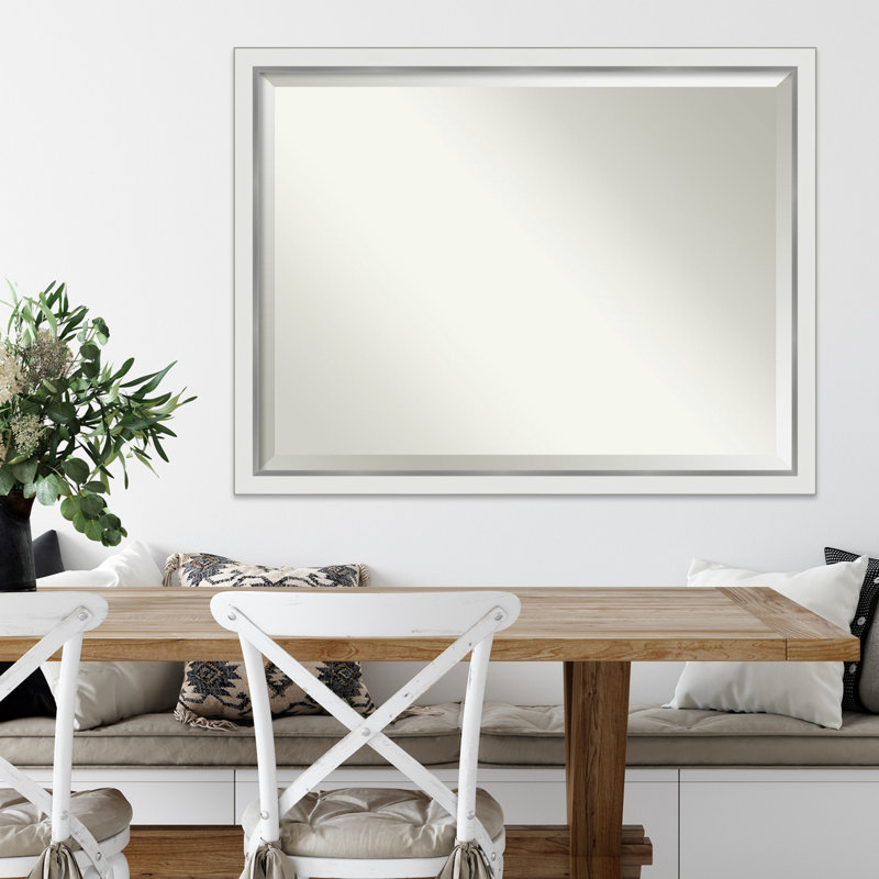 Wall Mirror, White/Silver, 33" x 43"