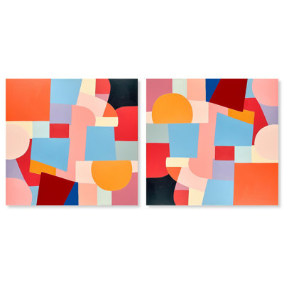 Art contemporain sur toile, forme carrée