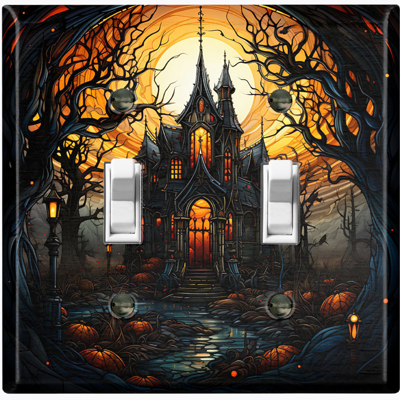 Plaque murale standard d'Halloween festive pour arbre de Noël 2 lumières