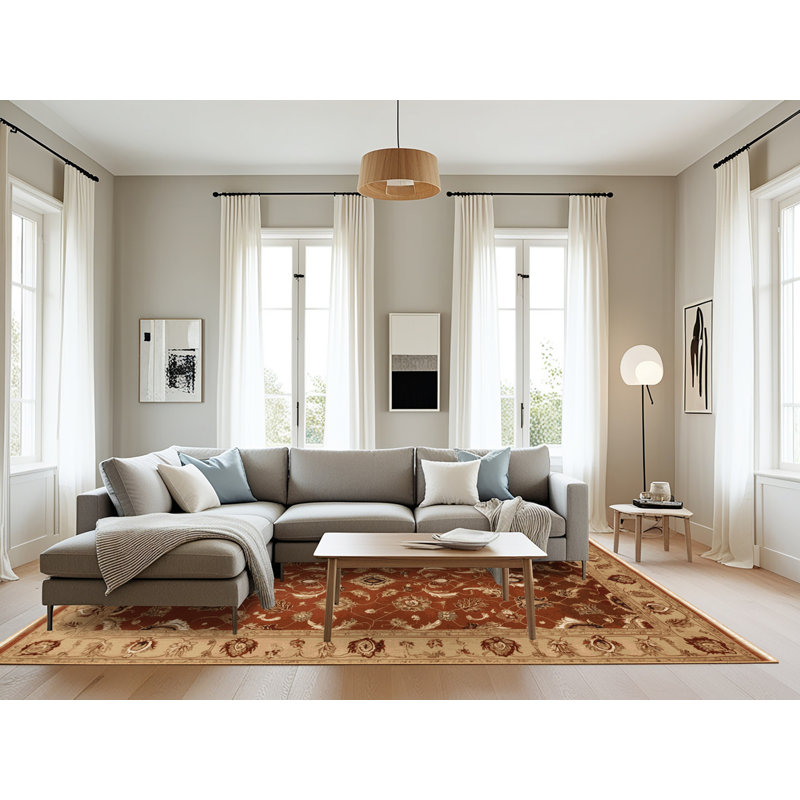Tapis brun lavable à la machine, Rectangulaire 8 pi x 10 pi