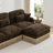 Modern Sofas, 100 Inch Chenille Leopard L Shape, Movable Ottoman For Home