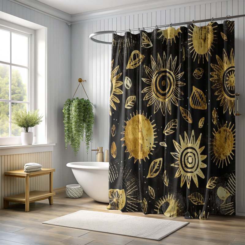 Royal Hearts - Rideau de douche Premium, H 74 po x l 71 po
