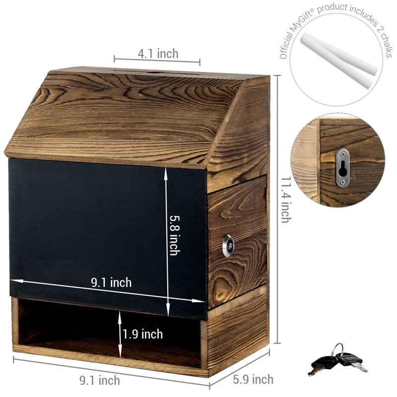 Locking Solid Wood Suggestion Mail Box