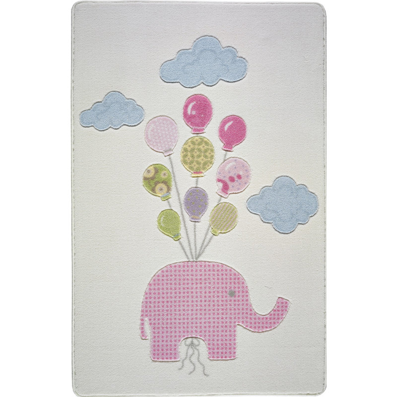 Guernon Pink/Blue/Beige Rug, Rectangle 133 x 190cm