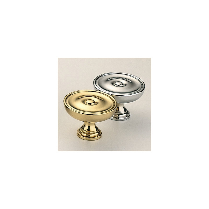 Classic & Modern Mushroom Knob, Polished Chrome Plated, 1.57"