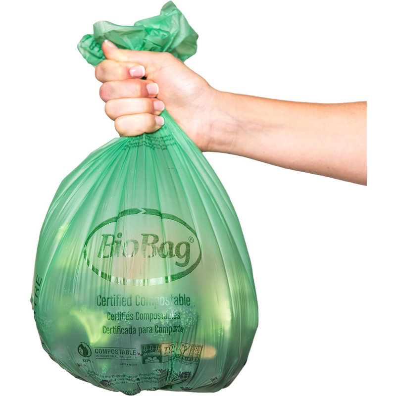 3 Gallon Biobag 100% Certified Compost Food Scrap Trash Bag, 3 gal.