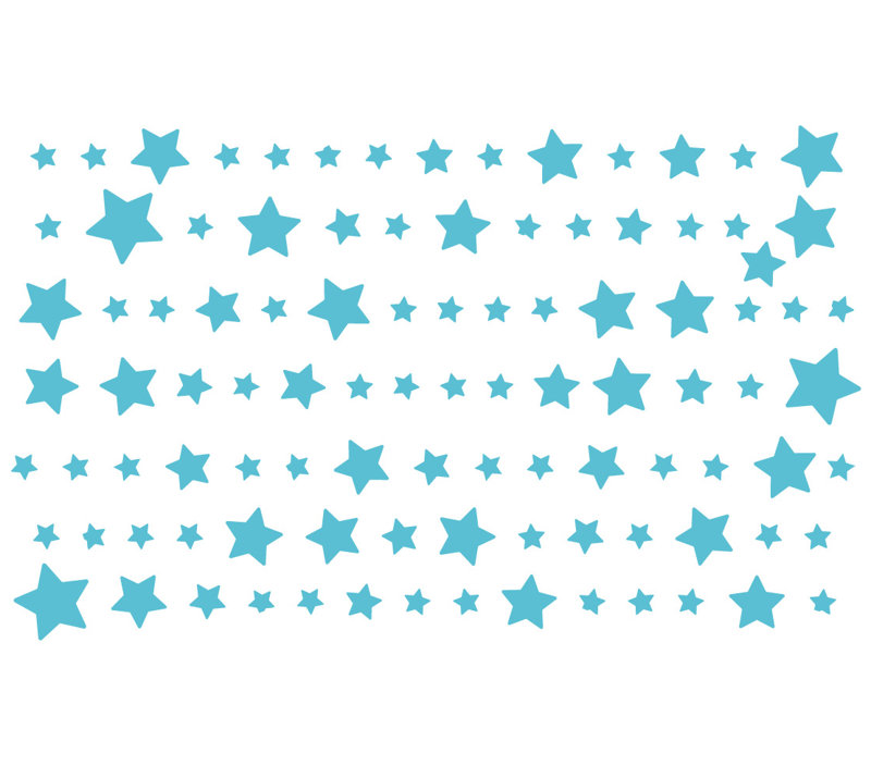 Décalcomanie murale nuit starry, H 22 po x l 36 po x P 0,01 po, Bleu geyser