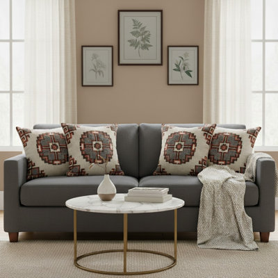 Analee Brown/Beige Southwestern Geometric Handmade 100% Cotton Throw Pillow Cover