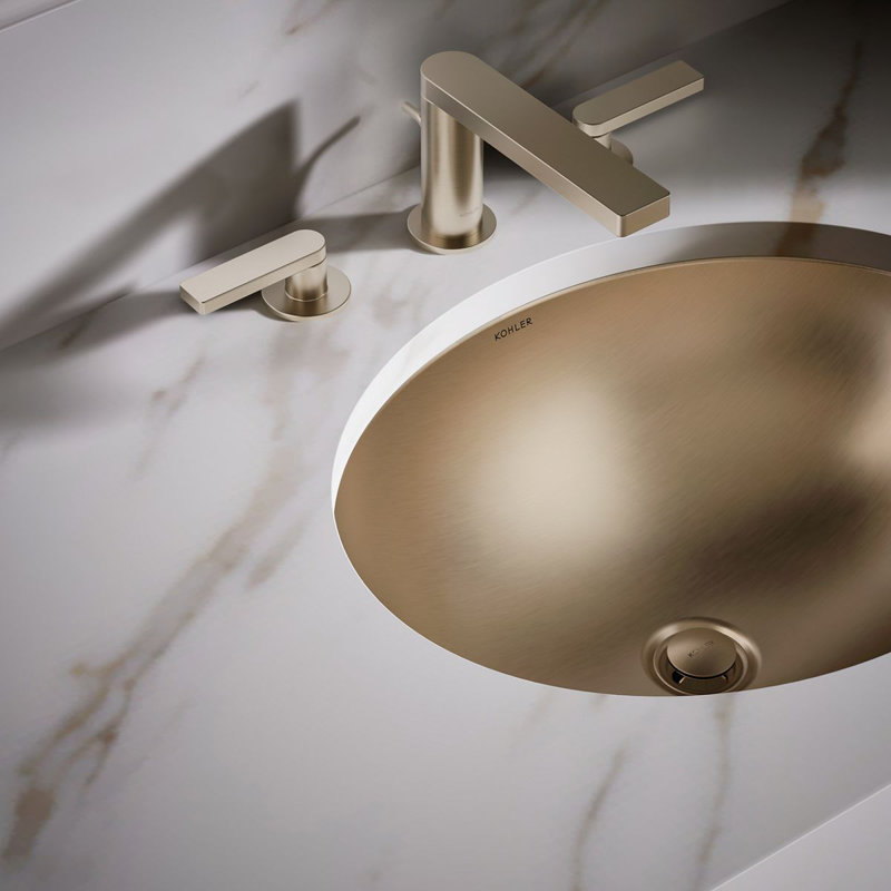 Bachata®20" Oval Drop-In/Undermount Bathroom Sink, No Overflow, Vibrant Brushed Bronze