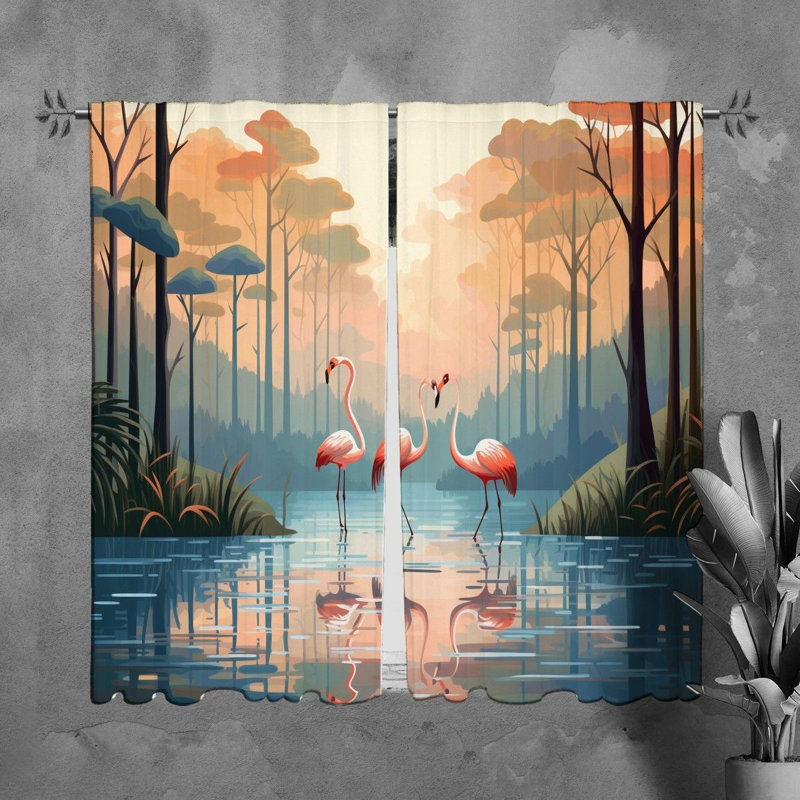 Yujun Room Darkening Curtain Pair, 20" W x 61" L