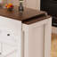 Îlot de cuisine 74,8 po avec table de salle à manger extensible et prise de courant - Chariot de rangement sur roulettes avec 3 tiroirs et armoire à 2 portes