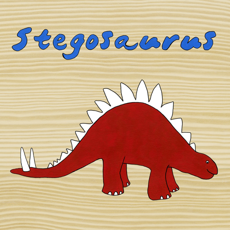 Stegosaurus - Wrapped Canvas Art Prints, 51cm H x 51cm W x 3.8cm D
