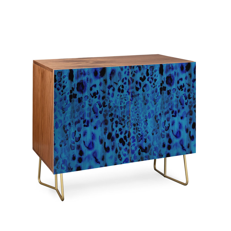 Crédence Schatzi Brown Jungle Cat, Noyer / bleu / noir